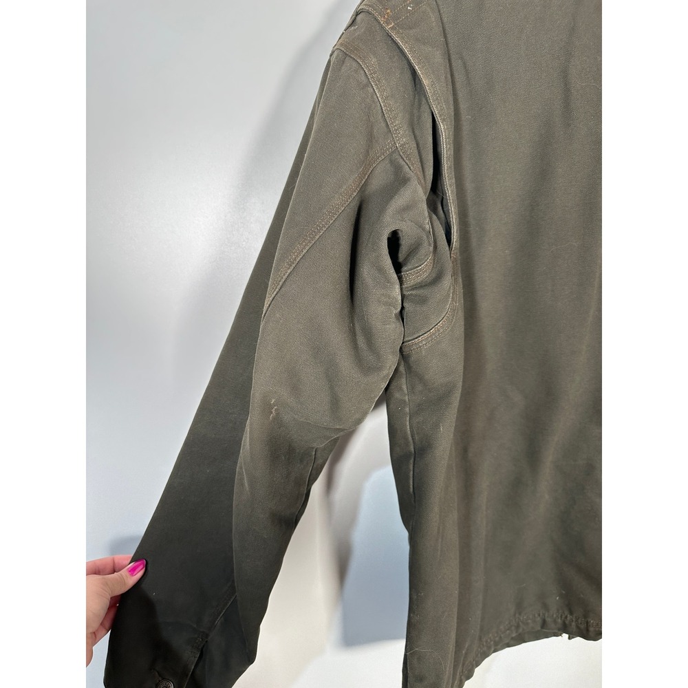 Sorel Mens Olive Green Canvas Workwear Chore Coat Distressed Rugged Jacket M - Picture 9 of 11